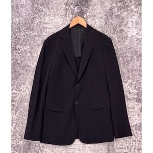 Theory Clinton Blazer 40 Mens Black Wool Seersucker Textured Jacket